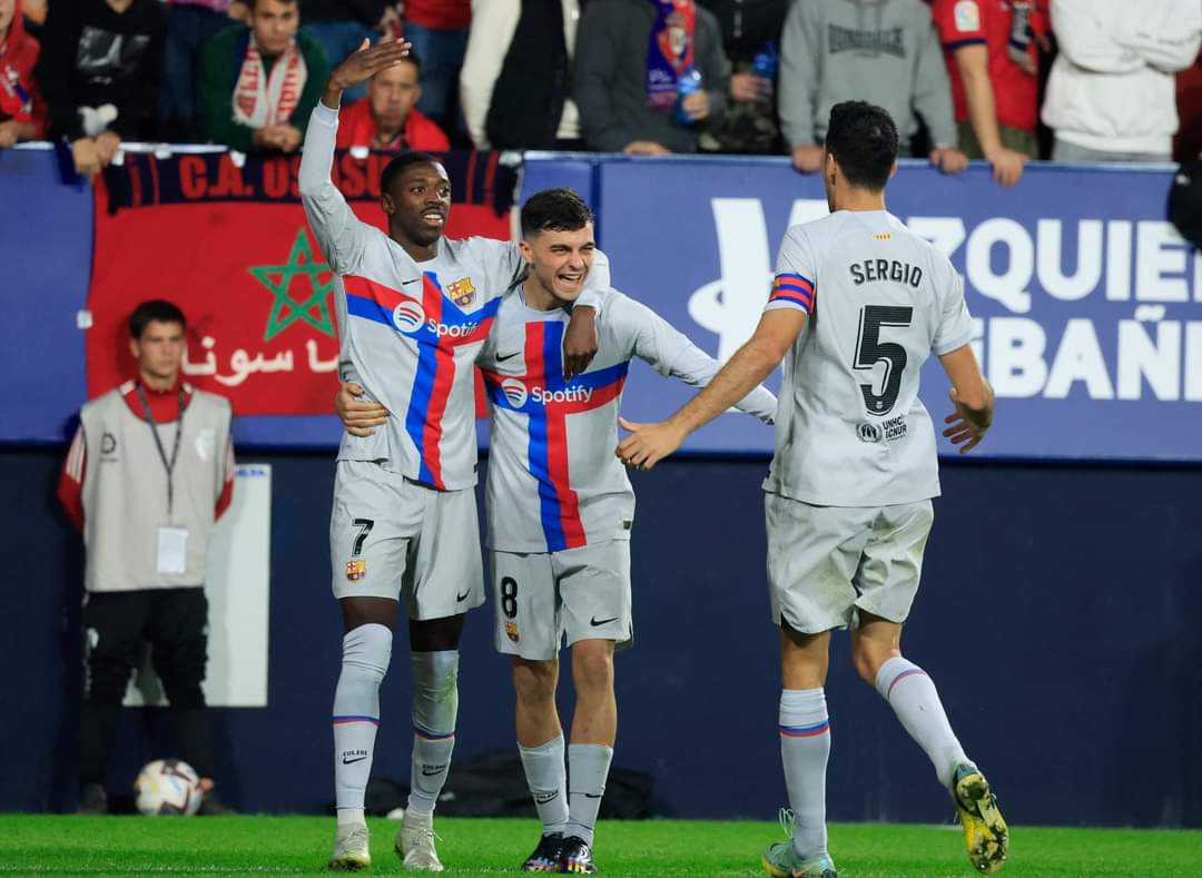 برشلونة يعزز صدارته في الليغا بفوزه على أوساسونا بحضور مغربي 1 برشلونة