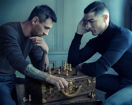 ليونيل ميسي كريستيانو رونالدو دعاية كأس العالم قطر 2022