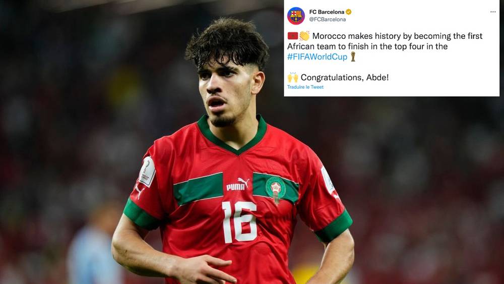 برشلونة يهنئ المنتخب المغربي و الزلزولي بعد تألقه في المونديال