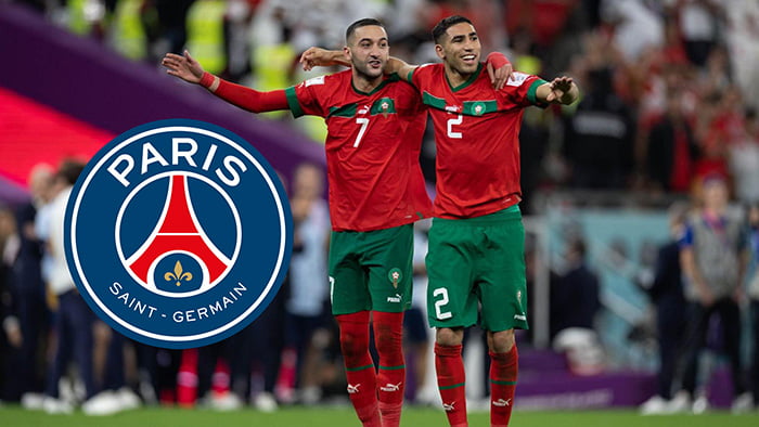 حكيم زياش يجاور أشرف حكيمي في باريس سان جيرمان 1 حكيم زياش يجاور أشرف حكيمي في باريس سان جيرمان