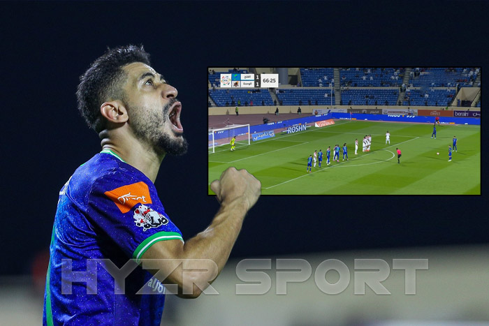 هدف مراد باتنا من ضربة حرة في شباك حارس الوحدة منير المحمدي 1 هدف مراد باتنا من ضربة حرة في شباك حارس الوحدة منير المحمدي